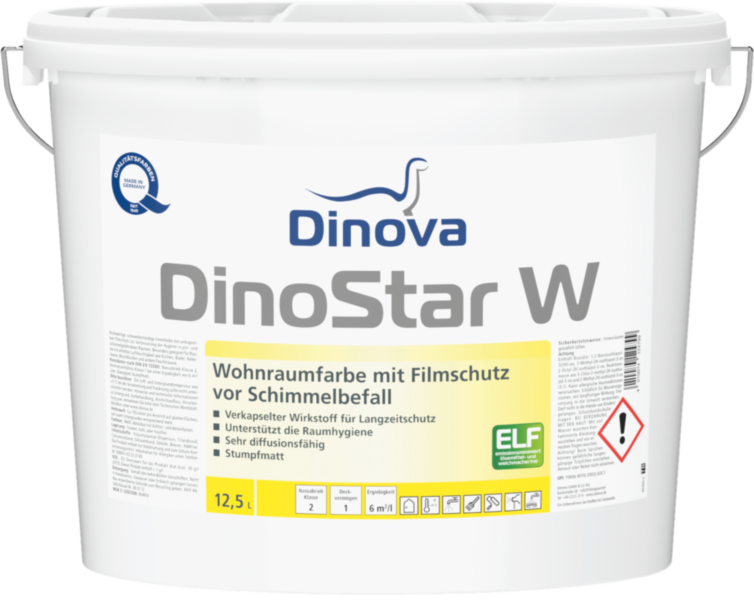 Gebinde  DinoStar W | Wohnraumfarbe mit Filmschutz vor Schimmelbefall