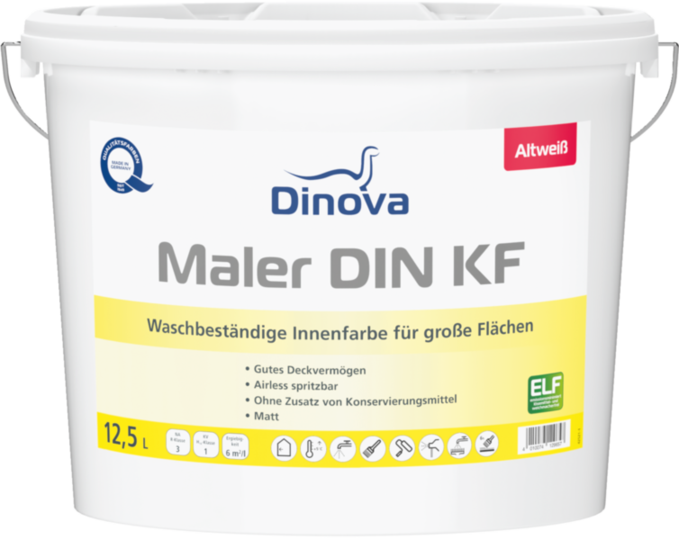 Gebinde  Maler DIN KF | Waschbeständige Innenfarbe für große Flächen