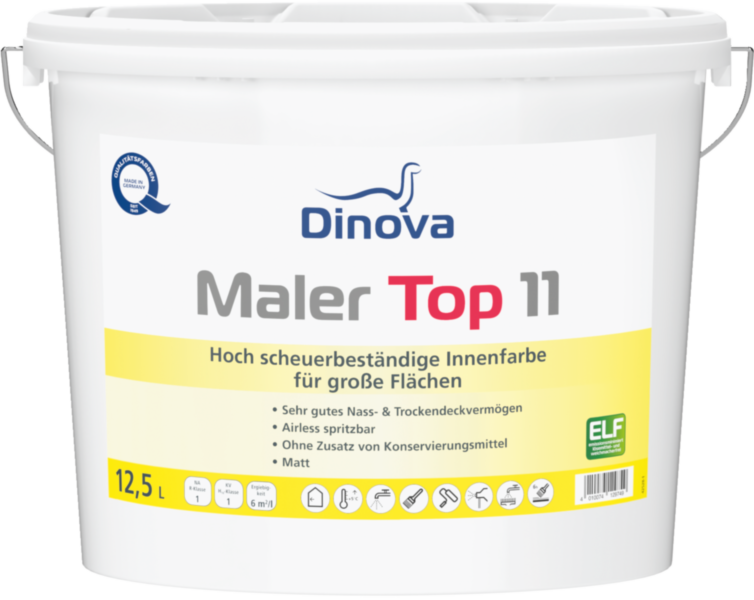 Gebinde  Maler Top 11 | Hoch scheuerbeständige Innenfarbe für große Flächen