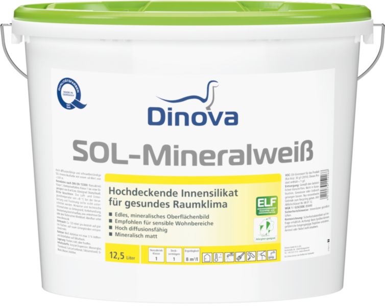 Gebinde  SOL-Mineralweiß | Hochdeckendes Innensilikat für gesundes Raumklima